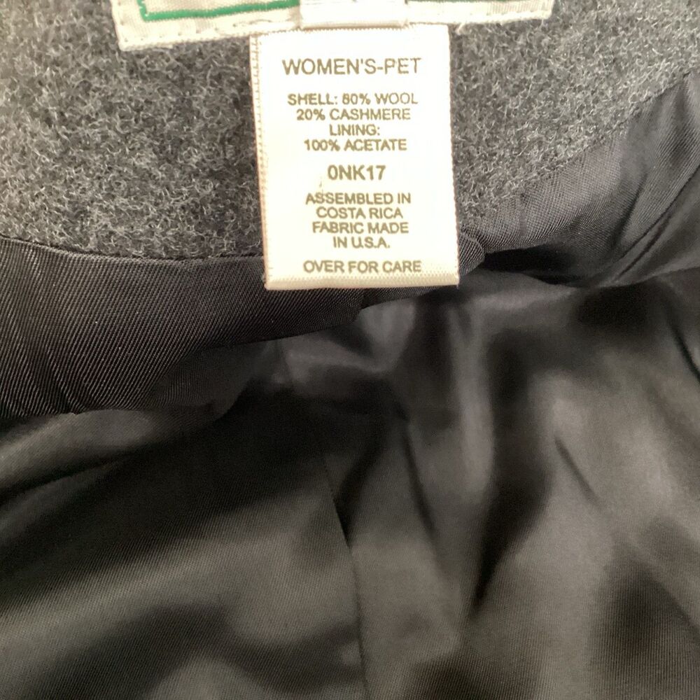 vintage ll bean womens jacket 16P gray wool, cashmere lined classic - Picture 8 of 10